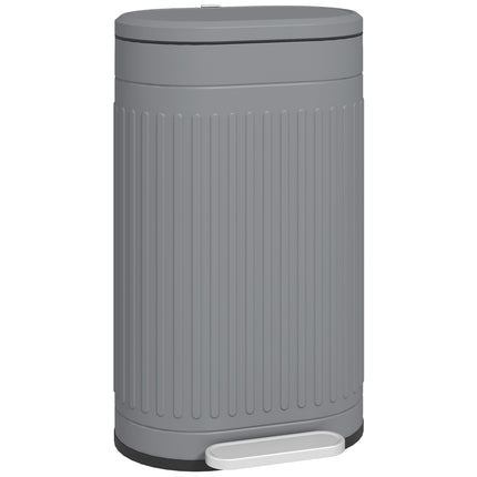 30L Metal Pedal Bin with Soft-Close Lid, Grey