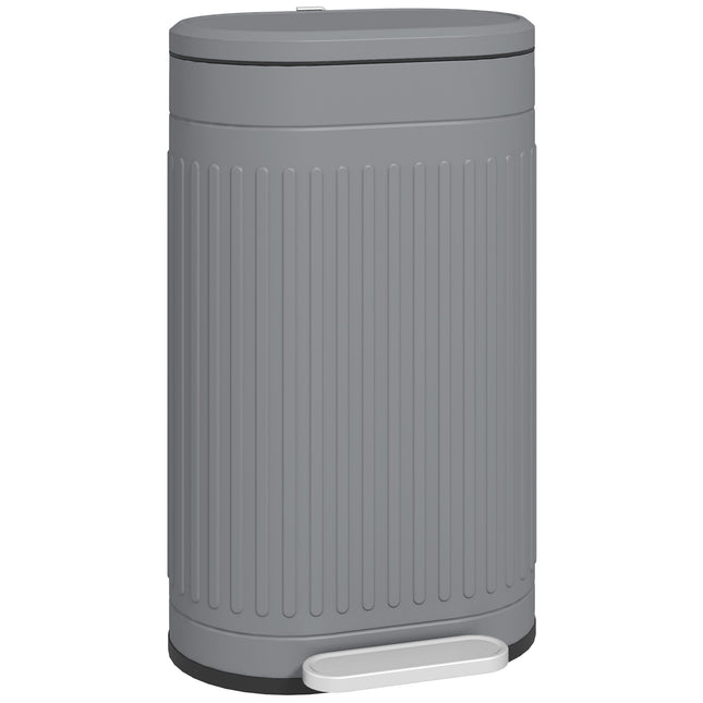 30L Metall-Treteimer mit Soft-Close-Deckel, Grau