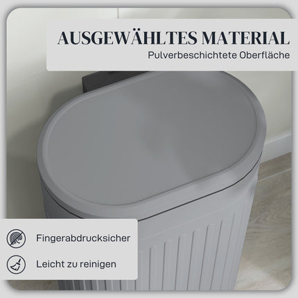 30L Metal Pedal Bin with Soft-Close Lid, Grey