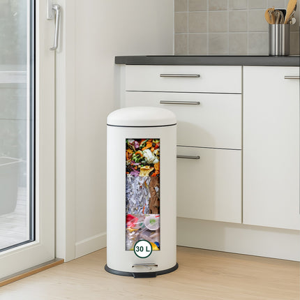 Kuchyňský koš 30L z kovu a plastu s nožním pedálem