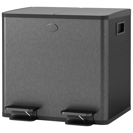 30L Stainless Steel Dual Compartment Trash Bin