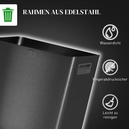 30L Stainless Steel Dual Compartment Trash Bin