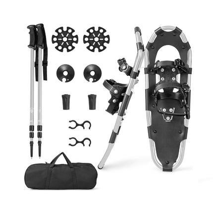30'' Schneeschuhe 4-in-1 Offroad-Schneestiefel für Erwachsene, Jugendliche und Kinder, Silber