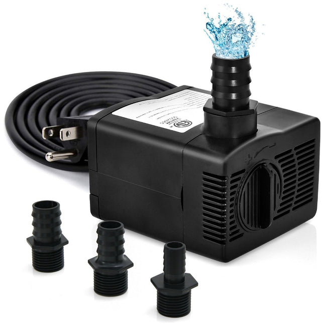 30 W mini aquarium pump with 2.5 m high stroke & 1.83 m power cable & 3 nozzles water pump 1400 L/h