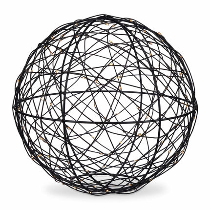 30 cm Black LED Decor Orb – Warm White Light