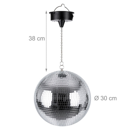 30 cm Disco Ball with Motor & LED Light Effects