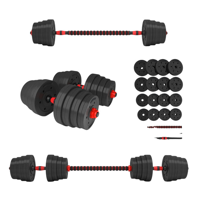 30 kg verstellbares Langhantel- und Kurzhantel-Set