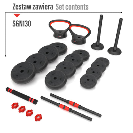 30 kg verstellbares Hantelset, 6-in-1