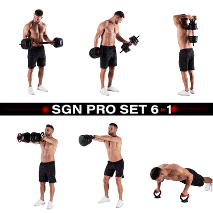 30 kg verstellbares Hantelset, 6-in-1