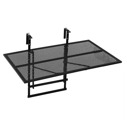 31.5" Folding Metal Bar Table, Adjustable Height, Black