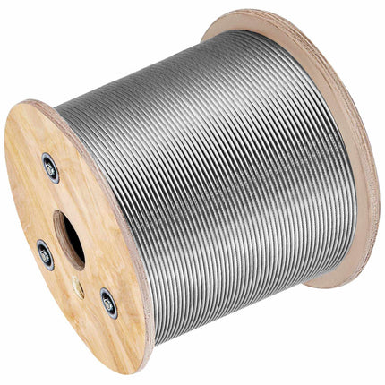 3/16 In 7x19 304 Stainless Steel Wire Rope, 500 Ft
