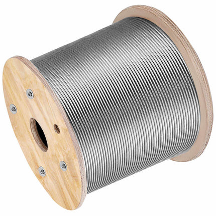 316 Stainless Steel Wire Rope Cable, 1/8 In x 1000 Ft, 1x19