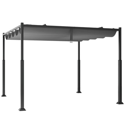 3.1 x 3.1 m Pergola with Sliding Roof Waterproof Gazebo Winterproof Garden Gazebo Grey