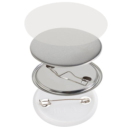 32mm Pin Back Button Parts Kit, 500 Sets, 1.25 Inch