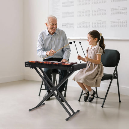 32-note glockenspiel xylophone, stand, 4 mallets, bag
