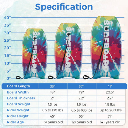 33–41 Zoll Bodyboard mit EPS-Kern, Leash
