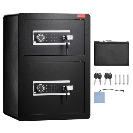 3.5 Cu Ft Double-Door Safe, Keypad and Key Lock