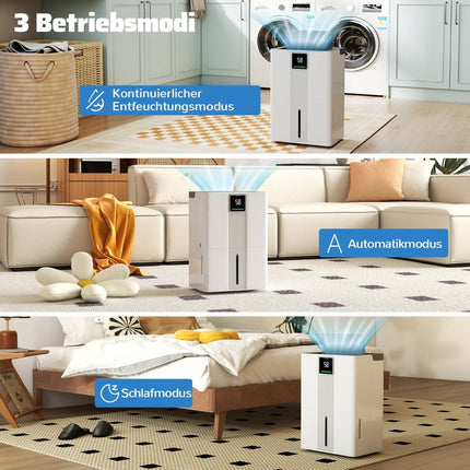 35L/Day Home Dehumidifier, 3 Modes, Quiet, White