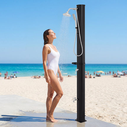 35L Solar Pool Shower with Hand & Foot Rinse, Black