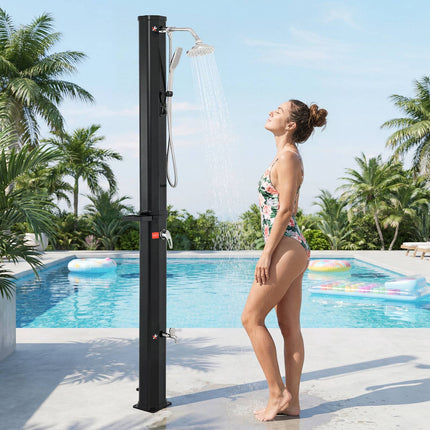 35L Solar Pool Shower with Hand & Foot Rinse, Black