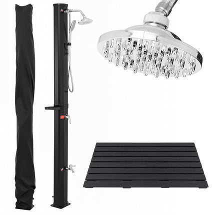 35L Solar Pool Shower with Hand & Foot Rinse, Black