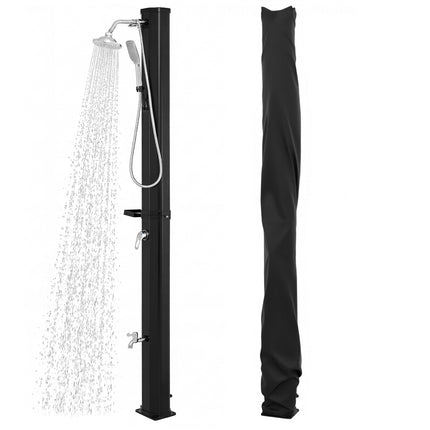 35L Solar Pool Shower with Hand & Foot Rinse, Black