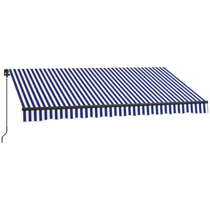 Blau-weißes Wandvordach aus Aluminium, 3,5 x 3 m Sonnenschutz