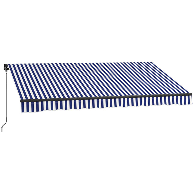 Aluminum Blue & White Wall Awning, 3.5 x 3 m Sun protection
