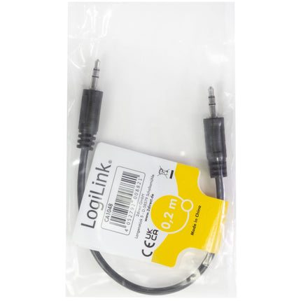 Stereo audio kabel 3.5mm samec-samec, 0.2m, černý