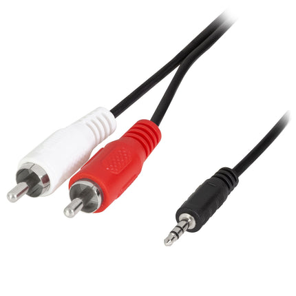 3,5mm auf 2x Cinch-Audiokabel, 1,5m, Schwarz