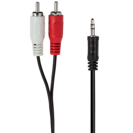 3,5mm auf 2x Cinch-Audiokabel, 1,5m, Schwarz
