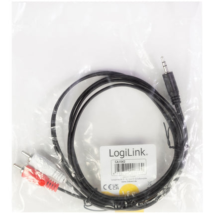 3,5mm auf 2x Cinch-Audiokabel, 1,5m, Schwarz