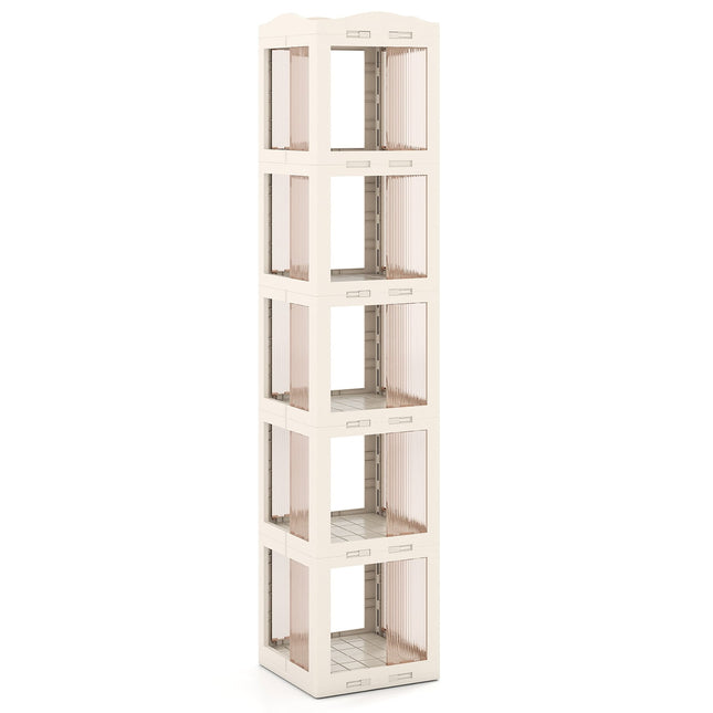 360° drehbares Bücherregal, faltbar, transparent, 174 cm