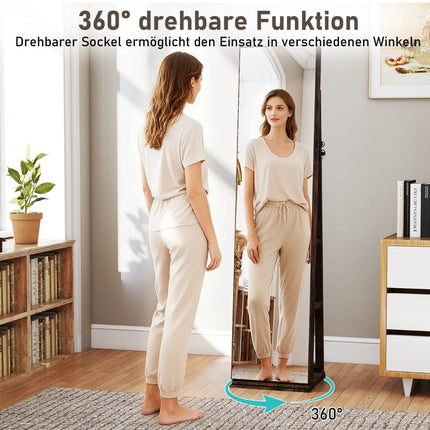 360 Rotating Jewelry Armoire with Mirror & Shelves
