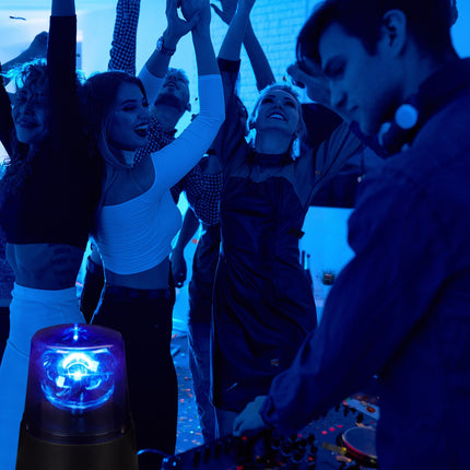 360° drehbare LED-Partylichter, rot & blau, 2er-Set