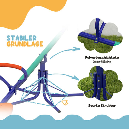 360 Rotating Seesaw for Kids, 2 Seats, UV-Resistant