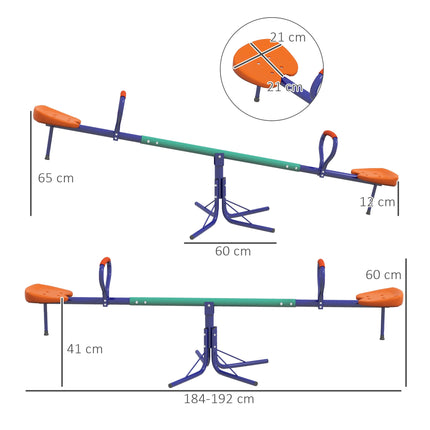 360 Rotating Seesaw for Kids, 2 Seats, UV-Resistant