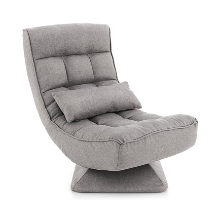 360 Swivel Floor Chair with Adjustable Backrest, Grey
