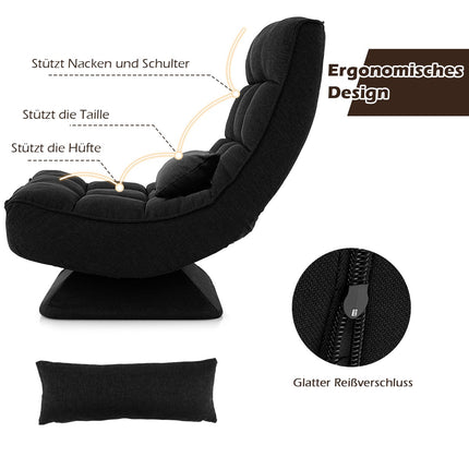 360 Swivel Floor Chair with Backrest & Lumbar Cushion