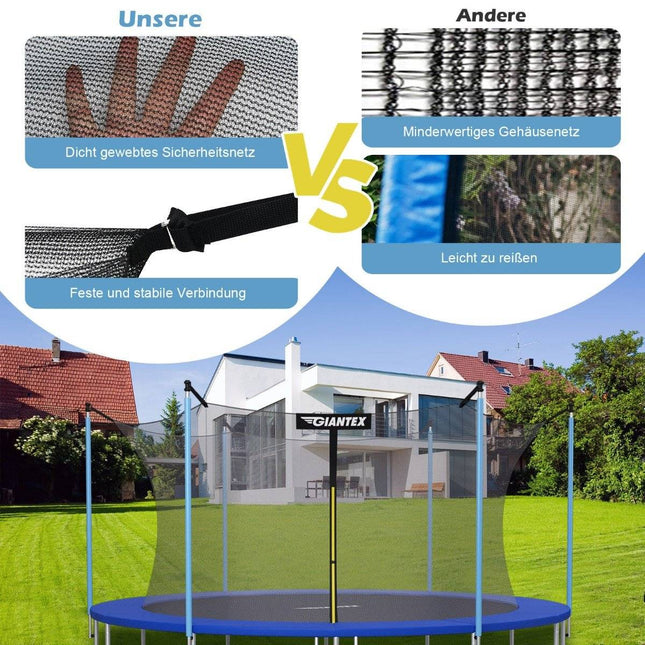 Ø366 cm Trampolin-Sicherheitsnetz für Gartentrampoline innen schwarz