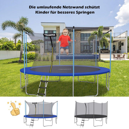 Ø366 cm Trampolin-Sicherheitsnetz für Gartentrampoline innen schwarz