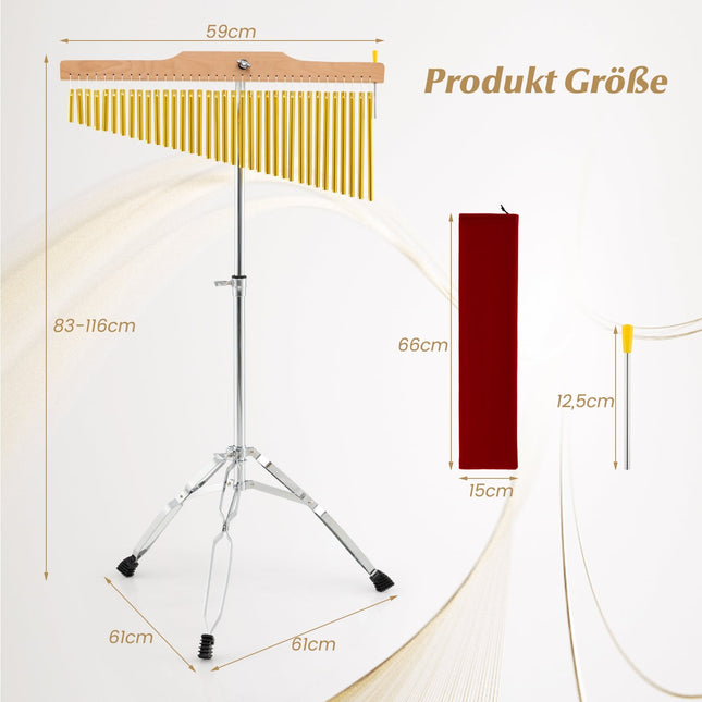 36-Klangstäbe-Glockenspiel mit verstellbarem Ständer und Tasche