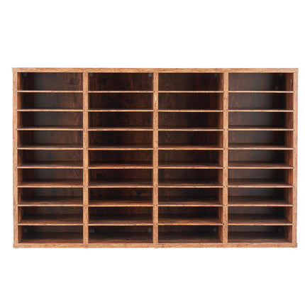 36-Compartment Literature Organizer, Removable Shelves, Dark Brown