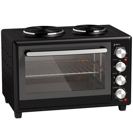 36L Mini Oven with Dual Hotplates, Rotisserie, 230C