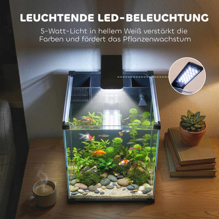 36L Nano Aquarium Set mit LED-Beleuchtung und Filter