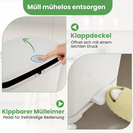 36L Mülleimer mit 2 herausnehmbaren Behältern und Pedal