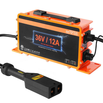 36V Golf Cart Battery Charger, 12A, D-Style Plug