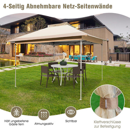 3,6 x 3,6m Pavillon mit Doppeldach, wasserdicht, stabil, winterfest, UV-Schutz 50+