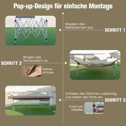 3,6 x 3,6m Pavillon mit Doppeldach, wasserdicht, stabil, winterfest, UV-Schutz 50+