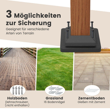 3,6 x 3 m Pergola mit einziehbarem Dach wasserdicht stabil winterfest Pavillon beige